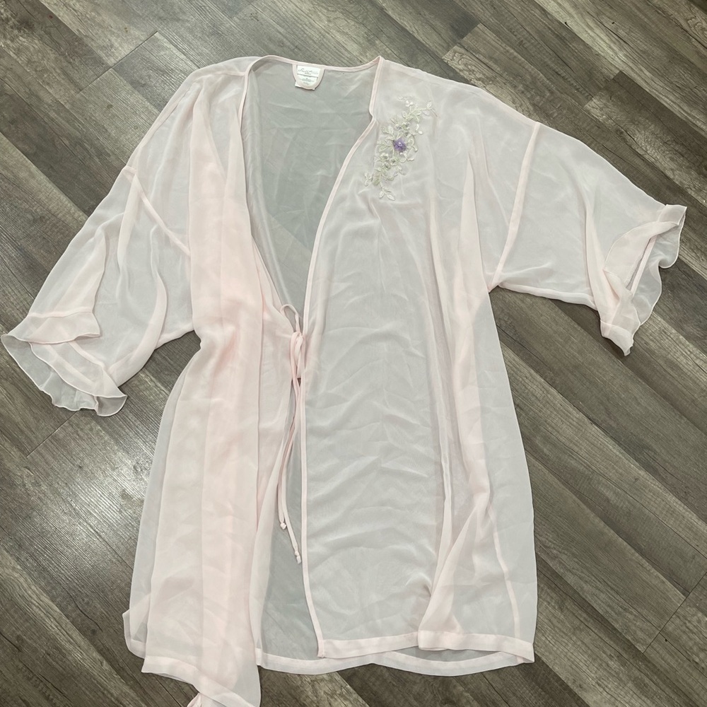 Vintage 90s Cottagecore blush rose nightgown Embroidered roses Secret Treasures